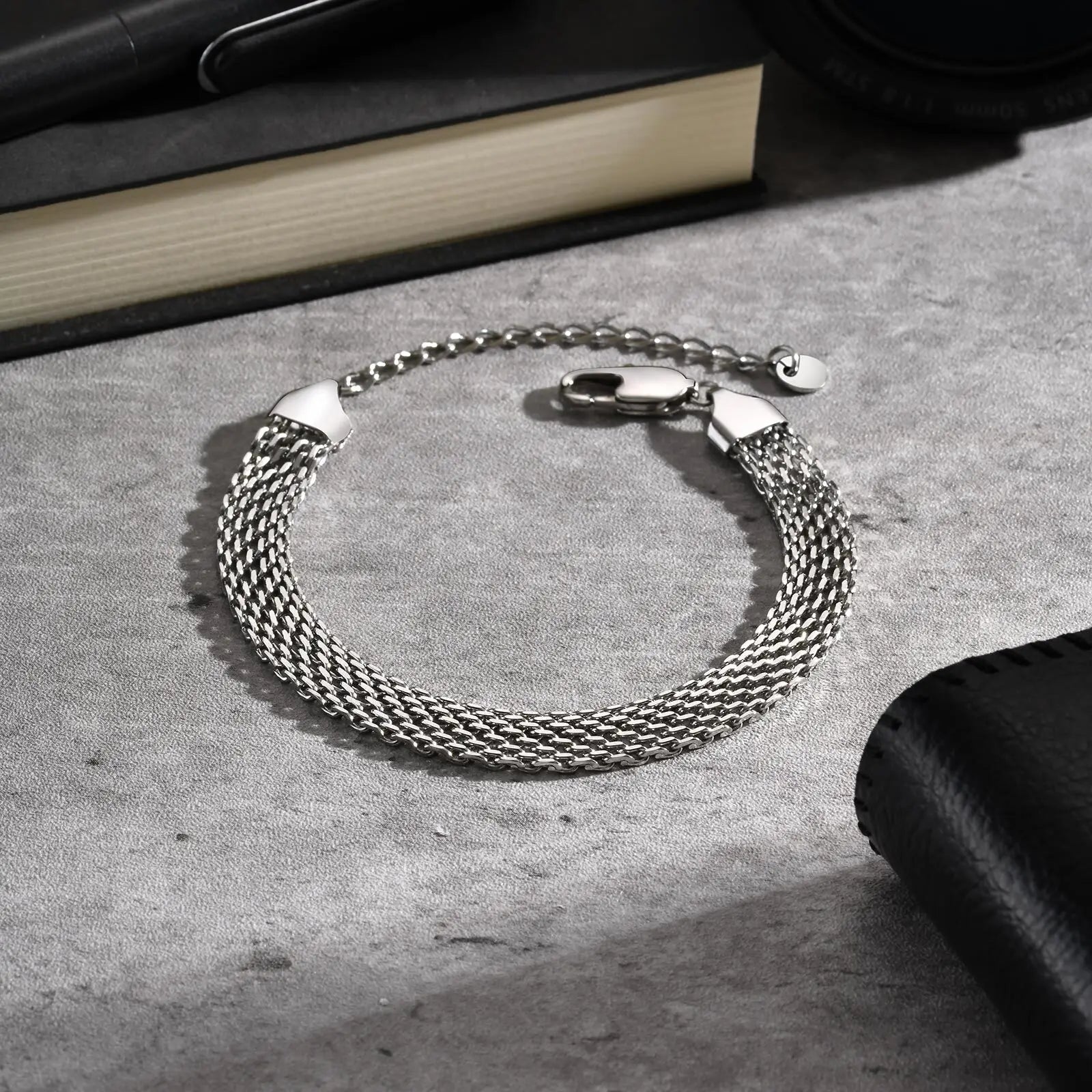Minimal Mesh Chain Bracelet 8mm — Stainless Steel