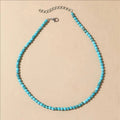Miss JQ Turquoise Beaded Necklace: Bohemian Style, Suitable for Parties and Holidays, Natural Stone, No Plating, Stone