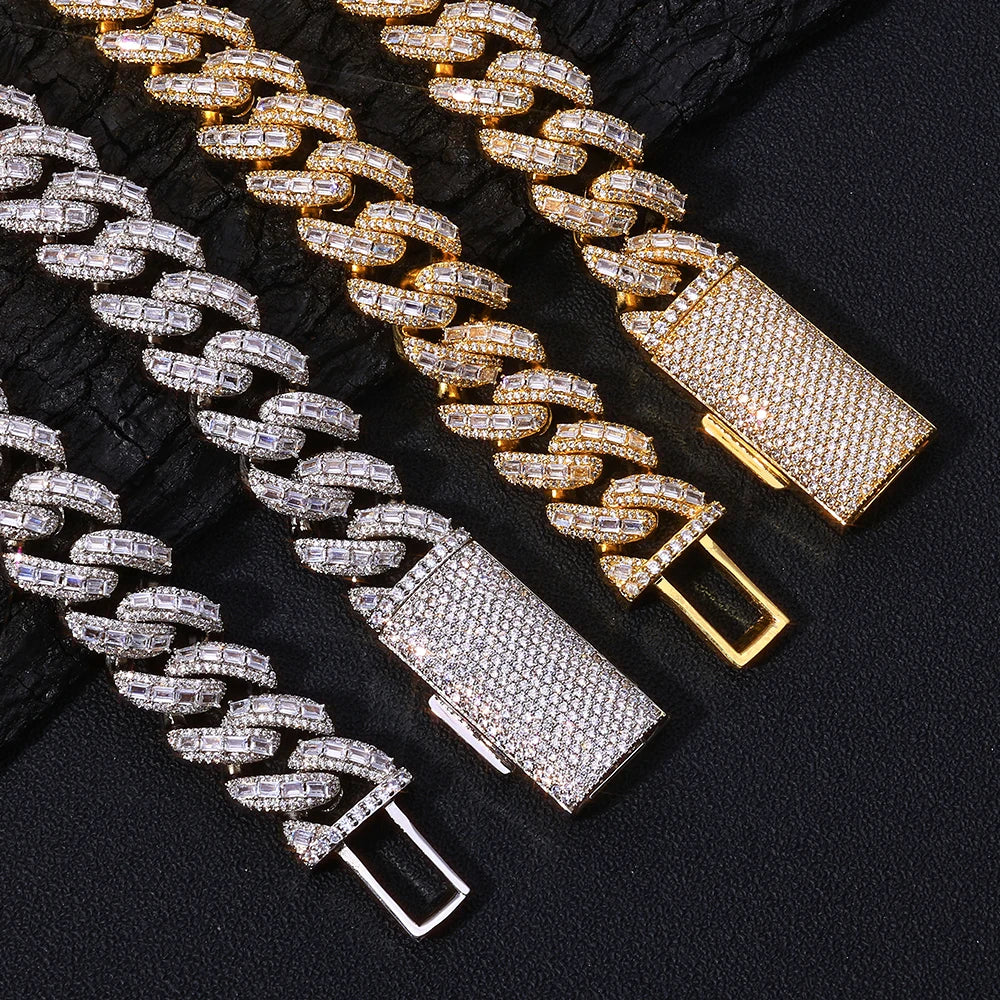 Iced Out Cuban Chain Stainless Steel 18MM 3-Row