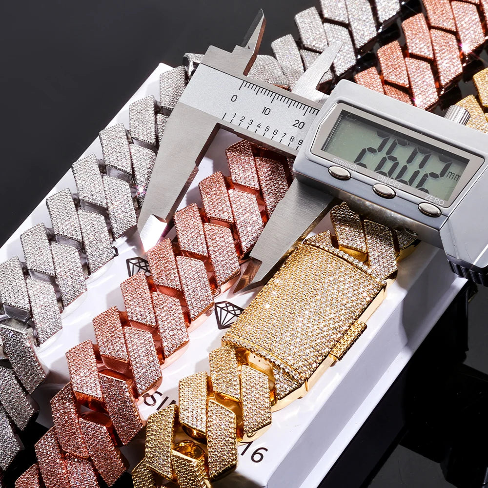 Iced Out Cuban Chain Stainless Steel 26MM 6-Row