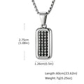 Square Geometric Pendant Necklace — Stainless Steel