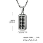 Square Geometric Pendant Necklace — Stainless Steel
