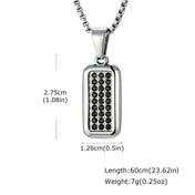 Square Geometric Pendant Necklace — Stainless Steel