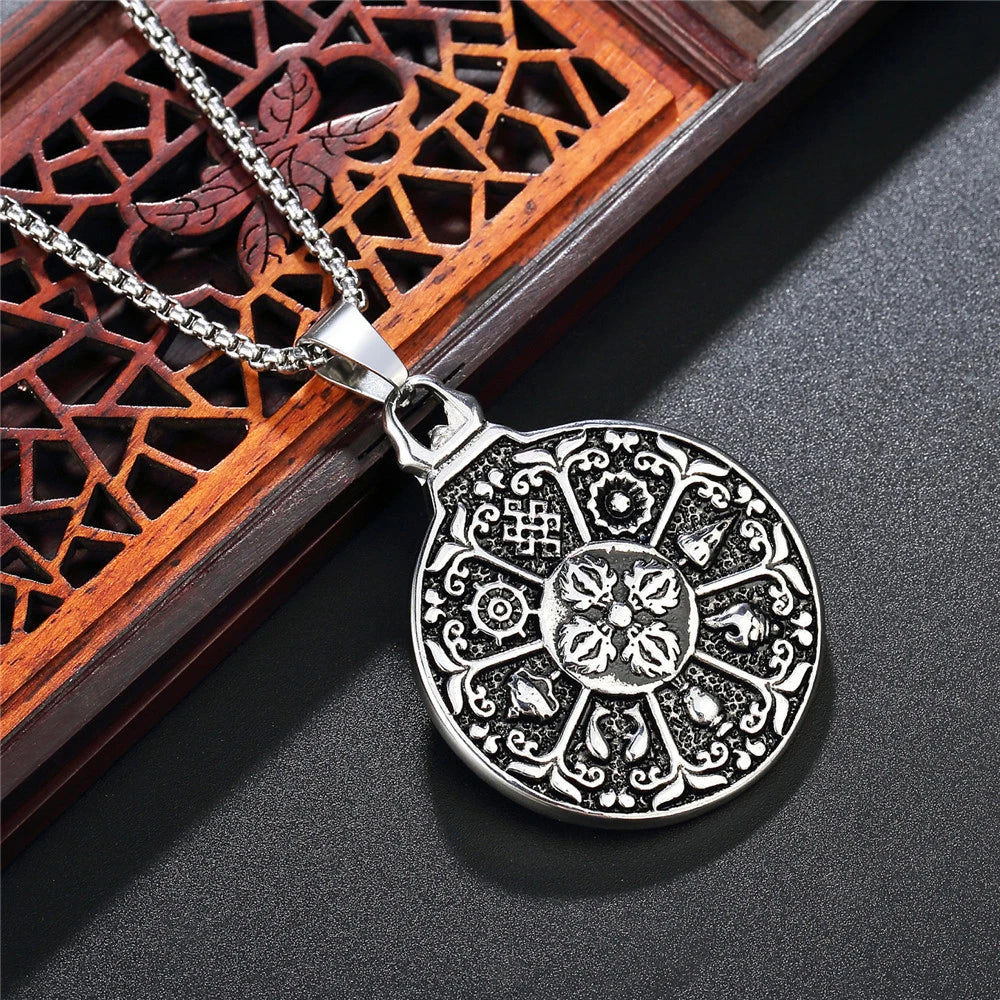 Bagua Pendant Necklace — Stainless Steel
