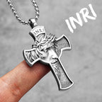 INRI Jesus Cross Religon Amulet Stainless Steel Men Women Necklaces Pendants Chain Punk Trendy Jewelry Creativity Gift Wholesale