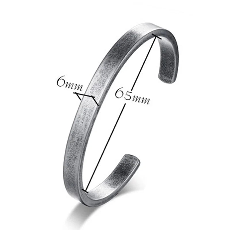 Minimal Thin Cuff Bangle Bracelet — Stainless Steel