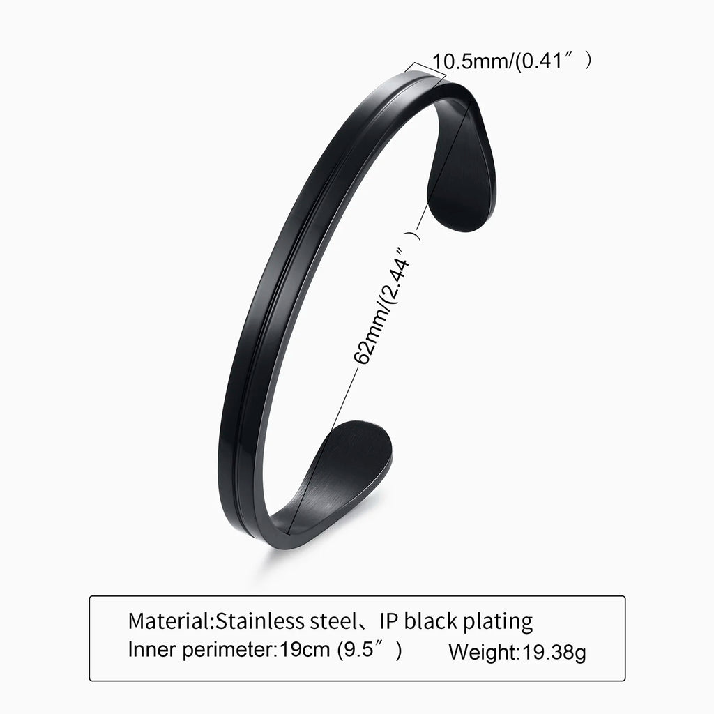 Silver Mobius Cuff Bangle Bracelet — Stainless Steel