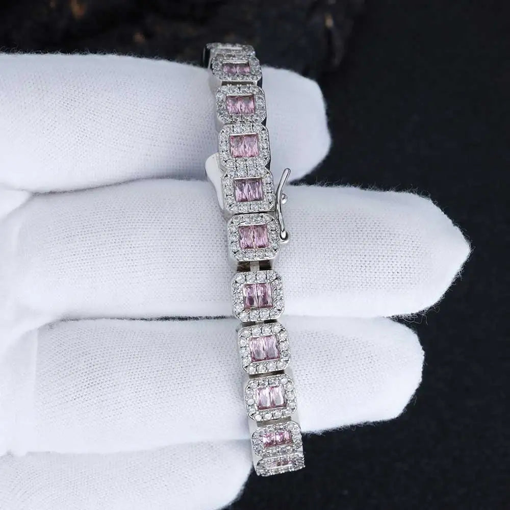 Gold Baguette Tennis Bracelet 8MM Iced Out