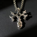 Stone Cross Pendant Necklace