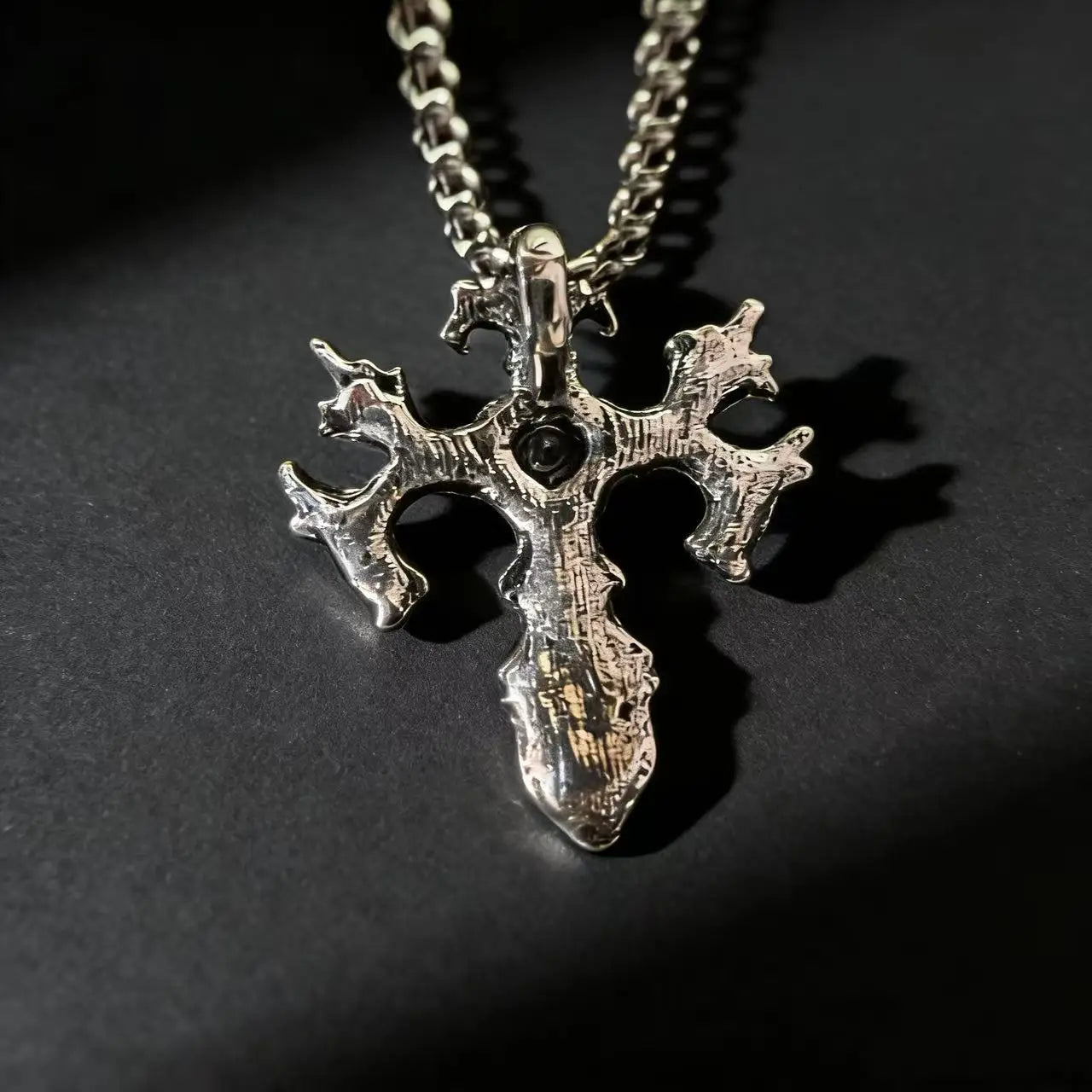 Stone Cross Pendant Necklace