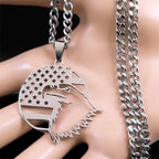 American Eagle Flag Pendant — Stainless