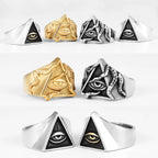 Freemason Illuminati Triangle Ring — Stainless Steel