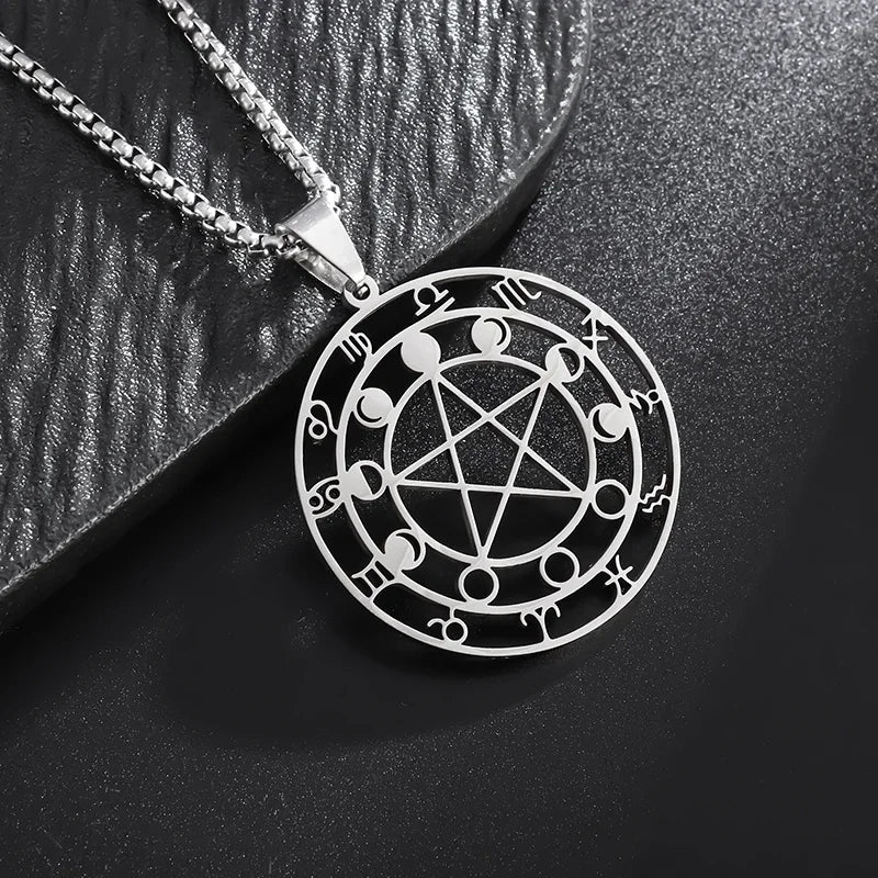 Stainless Steel Trinity Celtic Knot Nordic Rune Pendant Necklace Retro Ethnic Style Irish Knot Lucky Amulet Jewelry for Men
