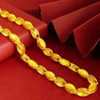 Luxury 24K 9999 Pure Gold real gold Wheat Ear Necklace Pendant Men's Necklace