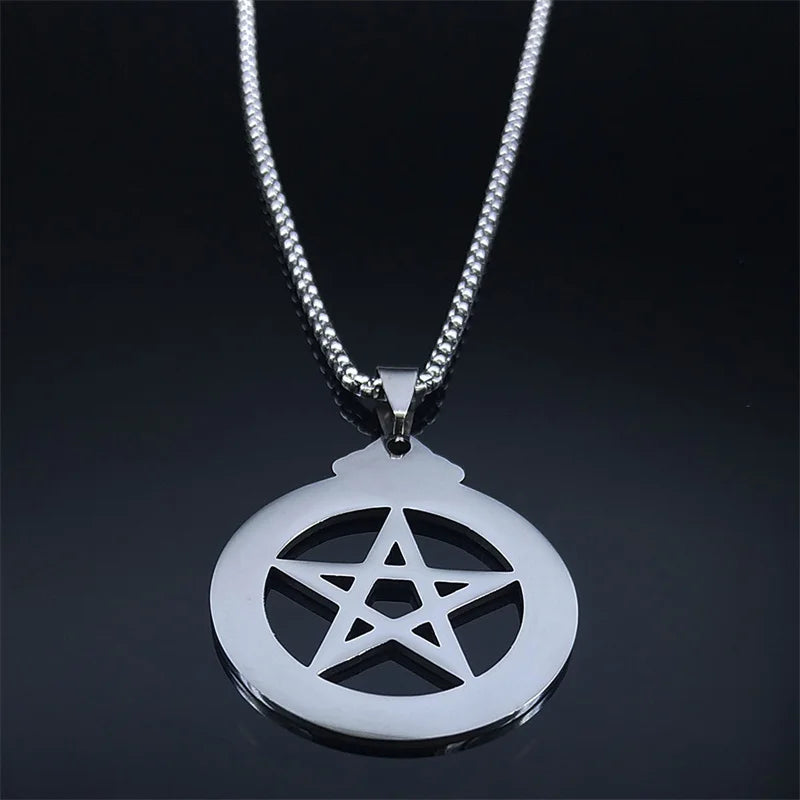 Star Odin Steel Pendant Norse Viking Wicca Pentacle