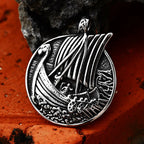 Viking Navigation Skull Pendant — Stainless Steel
