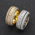 Iced Out Cuban Spinner Ring Stainless Steel
