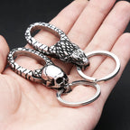 Viking Dragon Head Keychain — Stainless