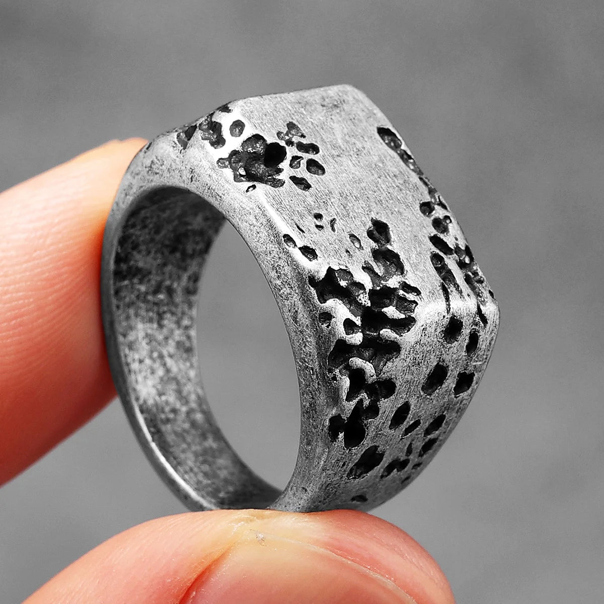Stone Texture Ring — Stainless Steel
