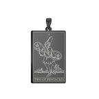 Dawapara Pentacles Tarot Card Pendant for Necklace Stainless Steel Golden Black Jewelry Accessories Charms Pendants