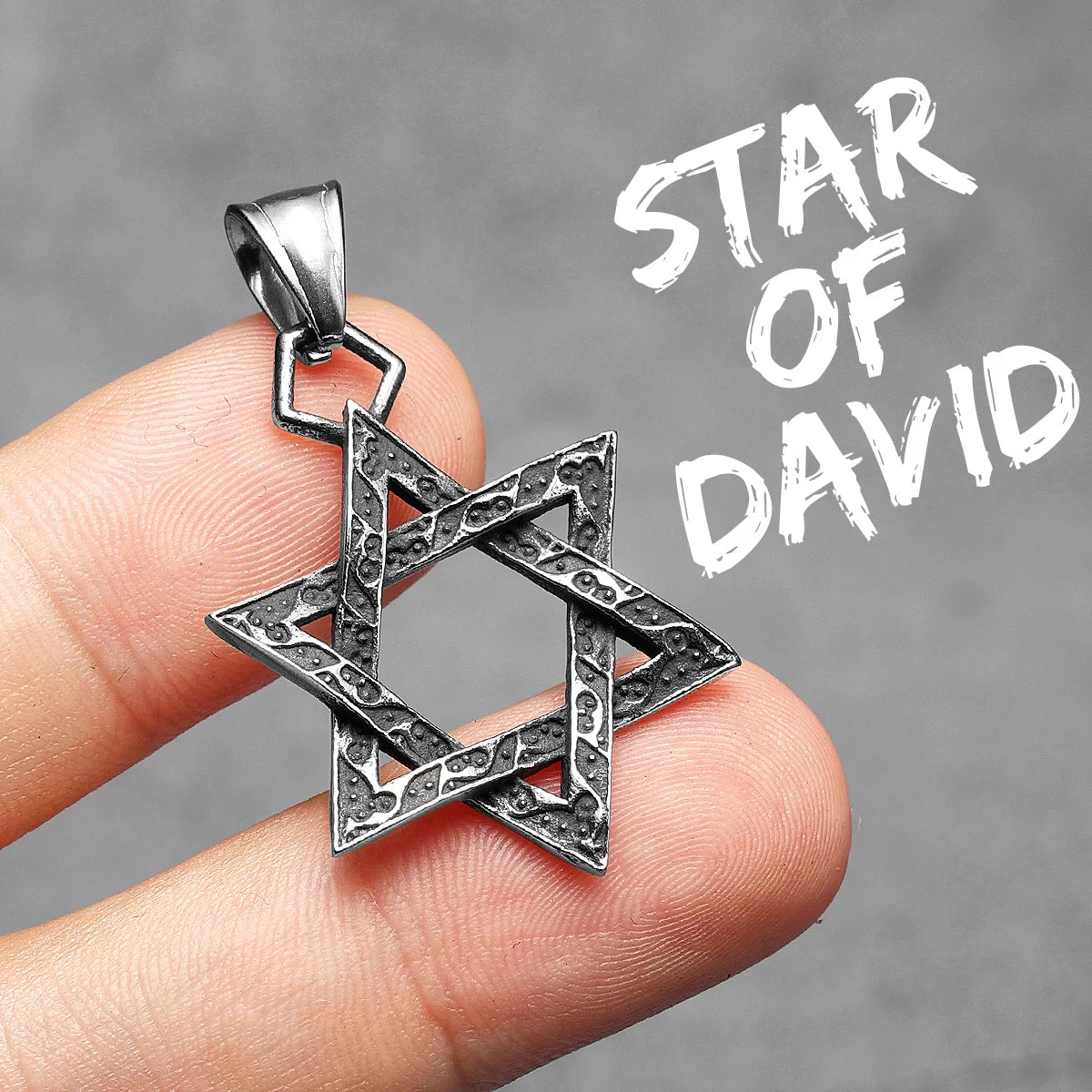 Star of David Pendant Necklace Stainless Steel