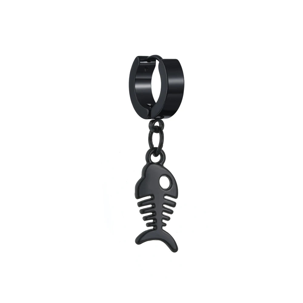 Punk Mens Long Stick Ear Stud Set Black Earrings Gift for Boyfriend Lover Jewelry Nightclub Bar Earring