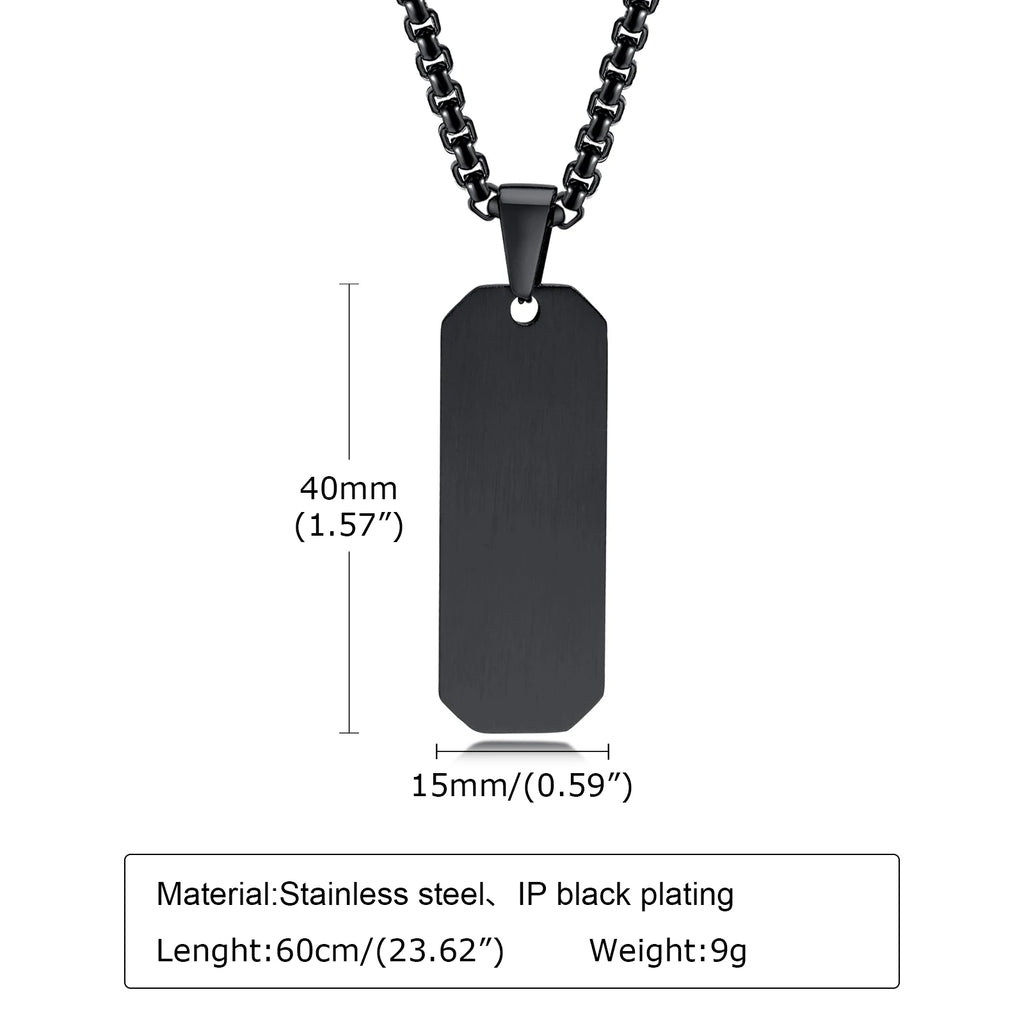 Zodiac Bar Pendant Necklace — Stainless Steel