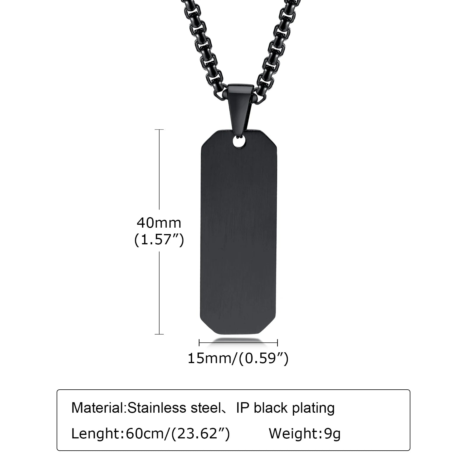 Zodiac Bar Pendant Necklace — Stainless Steel