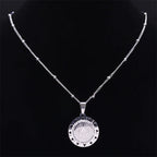 Catholic Saint Benedict Medal Necklace for Women Men Stainless Steel Silver Color San Benito Religious Chain Jewelry N8085S02