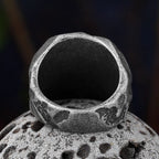 Cracked Fossil Retro Punk Biker Ring — Stainless Steel