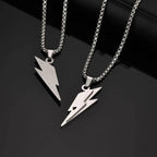 Vnox Stainless Steel Lightning Pendant Necklace, 60cm Box Chain with Lobster Clasp, Punk Waterproof Jewelry Gift for Men Women
