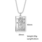 Dawapara The Major Arcana Tarot Cards Vintage Amulet Pendant Necklaces Box Chain Men Jewelry Stainless Steel Golden