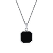 Black Letter Initial Pendant Necklace — Rope Chain