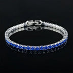 Rose Gold Silver Color 3mm 4mm 5mm Pink Blue Green Red Tennis Bracelet Bangle for Women Wedding Fashion Jewelry Party
