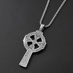 Celtic Knot Cross Pendant Necklace Chain — Stainless Steel