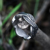 Viking Tree of Life Odin Runes Ring — Stainless Steel