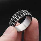 Geometric Gear Ring — Stainless Steel