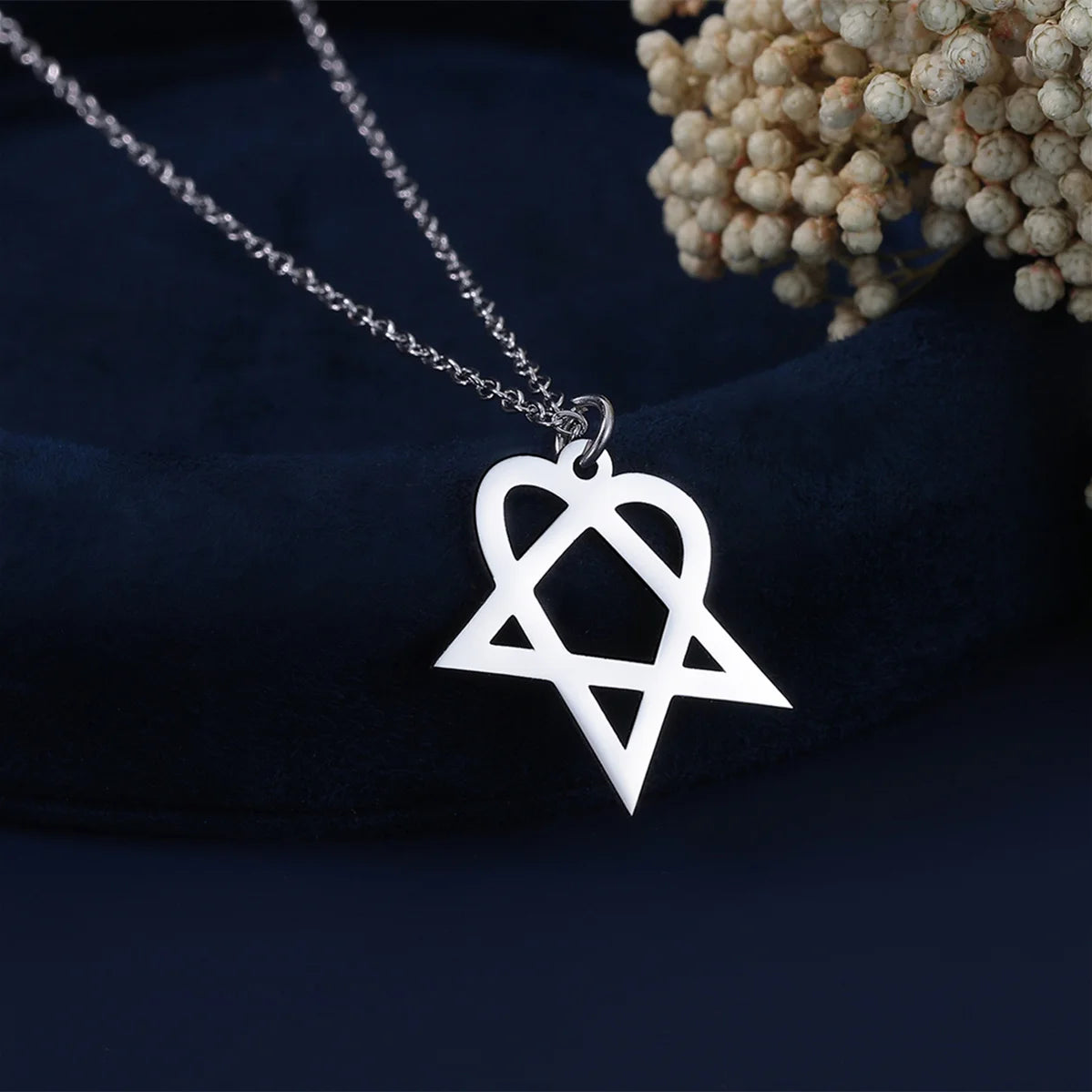 Geometric Triangle Star Necklace — Stainless Steel