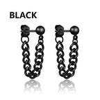 Feather Dangle Huggie Hoop Earrings for Men — Stainless Steel