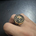 Vintage Stainless Steel Knights Templar Rings For Men Women Hip Hop Biker Cross Warriors Red Shield Ring Amulet Jewelry