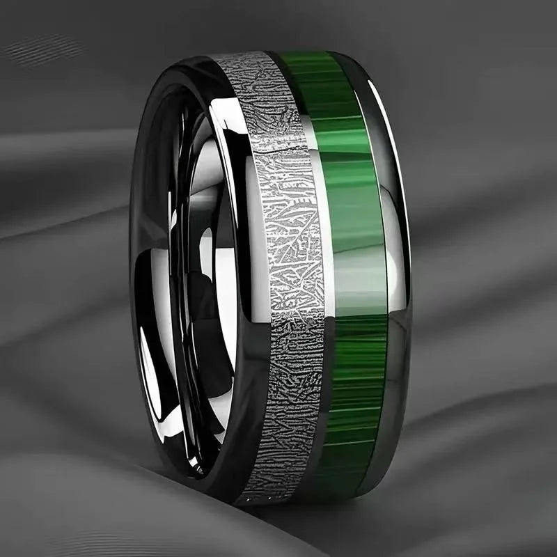 Red Personalized Couple Tungsten Carbide Ring with Spider Pattern Dome Edge,Comfortable Fit, Fashionable Daily Item,Wedding Ring