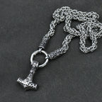 Viking amulet Jewelry Nordic viking rune with thor hammer pendant necklace with stainless steel -king chain