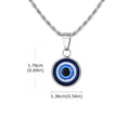 Stainless Steel Turkish Evil Eye Necklaces for Men, Blue Eye Round Pendant Necklace, Ethnic Collar Jewelry