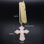 Stainless Steel Orthodox Cross Necklace Minimalist Latin Cross Budded Russian Slavic Christian Serbian Talisman