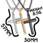 Cross Gemstone Pendant — Stainless Steel