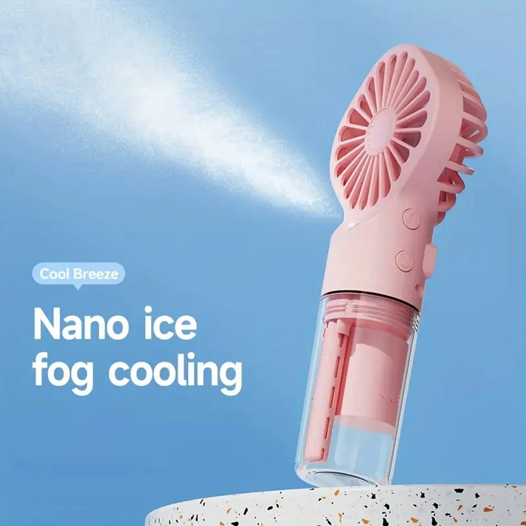 Handheld Mini Fan Air Conditioner USB Rechargeable Portable Mist Cooler Cooling Spray Humidifier Fan for