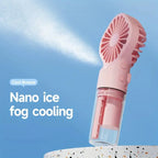 Handheld Mini Fan Air Conditioner USB Rechargeable Portable Mist Cooler Cooling Spray Humidifier Fan for