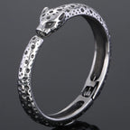 Men's 316l Stainless Steel Leopard Open Bangle Punk Gothic Animal Cuff Bracelet for Man Hip Hop Jewelry Cool Gifts for