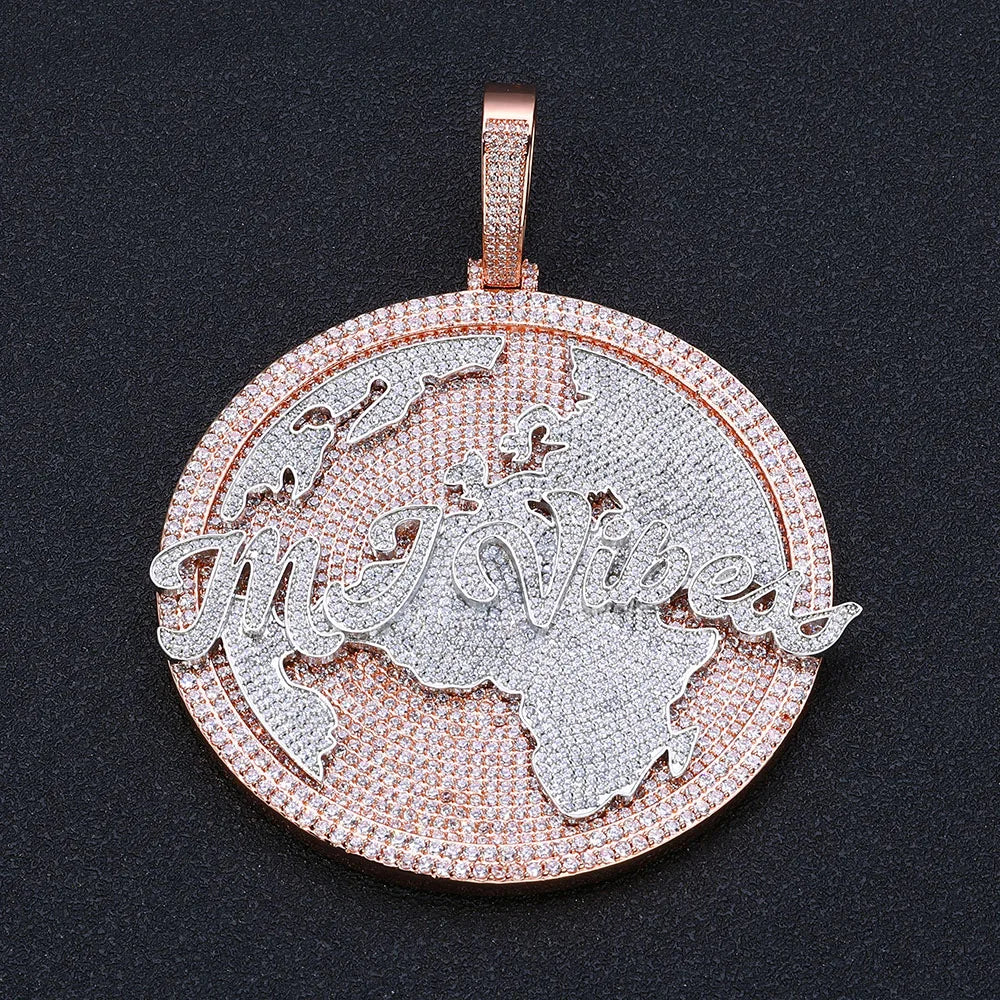 Statement Pendant Necklace Vintage Monogram
