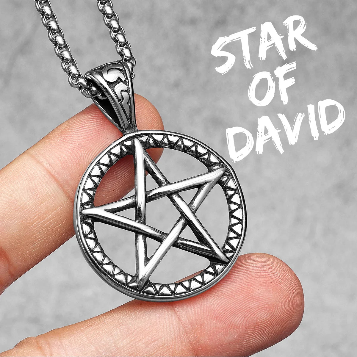 Star of David Pendant — Stainless Steel
